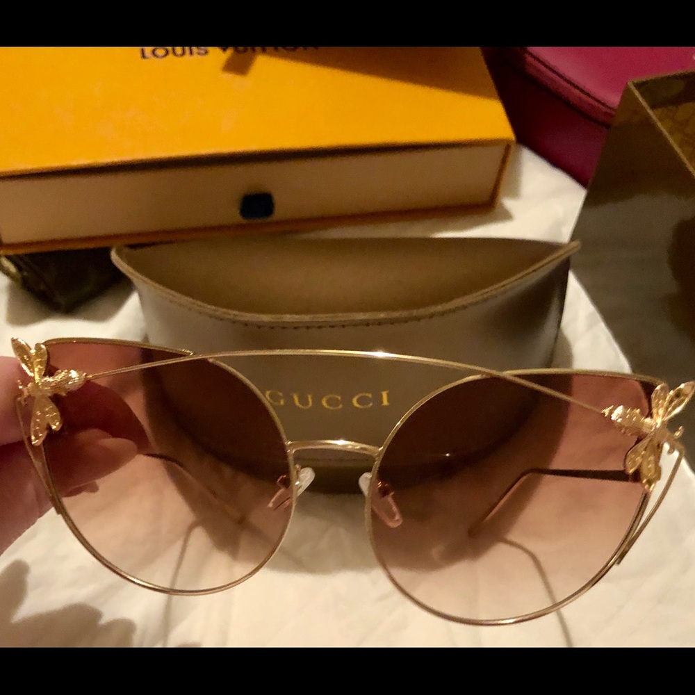 Gucci cat eye rose colored lenses. Super cute